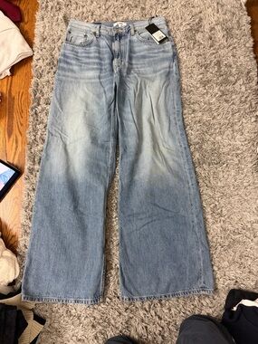 Re/Done Light Blue Wide-Leg Flare Jeans